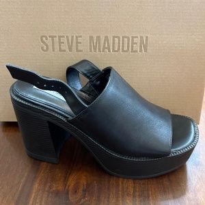 Steve Madden Buffet leather platform slingback clog